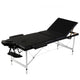 Massage pieghevole Vidaxl Tabella 3 zone con cornice in alluminio (nero)