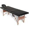 Tabella di massaggi pieghevoli Vidaxl 4 zone con cornice in legno (nero)