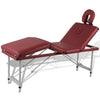 Tabella del massaggio Vidaxl Colpobile con telaio in alluminio (quattro parti di rosso)