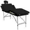 Vidaxl massagetafel met 4 zones inklapbaar aluminum frame zwart