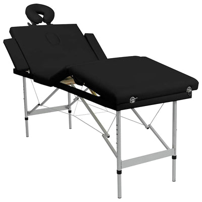 Vidaxl Massage Table con 4 zone pieghevole cornice in alluminio nero