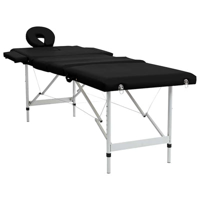 Vidaxl Massage Table con 4 zone pieghevole cornice in alluminio nero