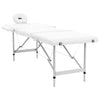 Mesa de masaje Vidaxl plegable con marco de aluminio (cuatro partes de crema blanca)
