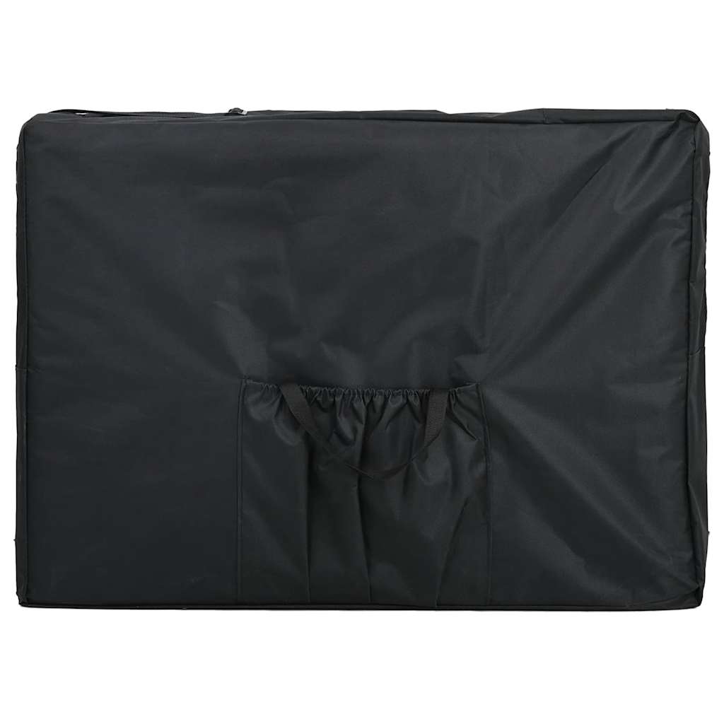 Mesa de masaje Vidaxl plegable con marco de aluminio (cuatro partes de crema blanca)