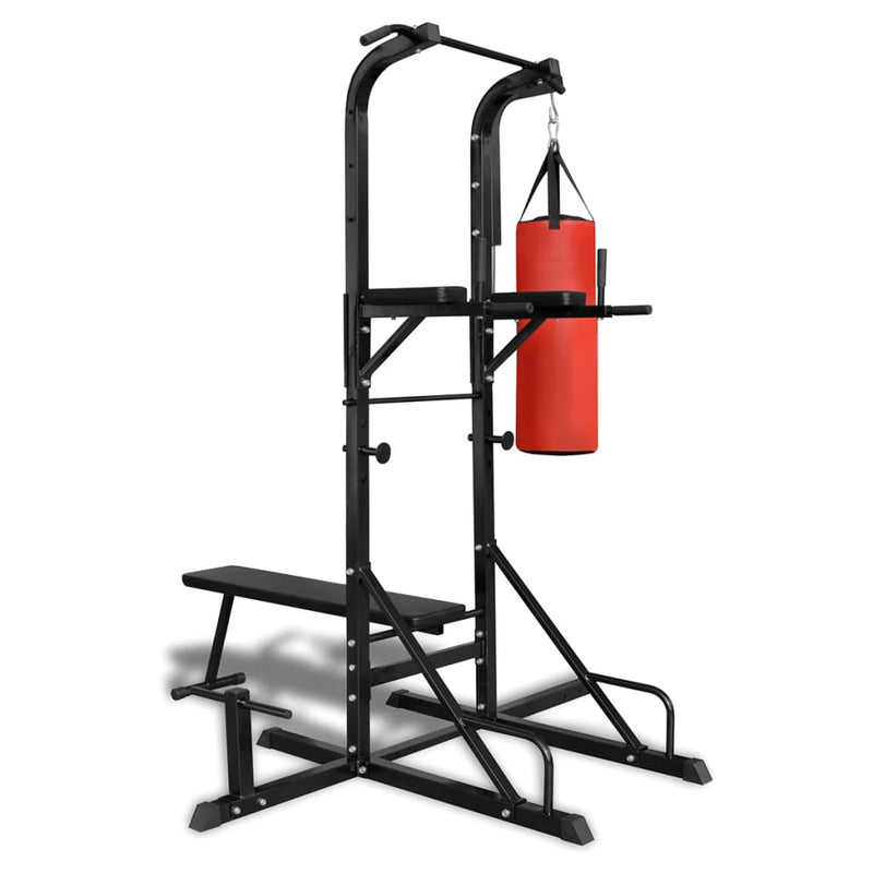 Potenza del dispositivo di fitness Vidaxl con panca e palla di boxe