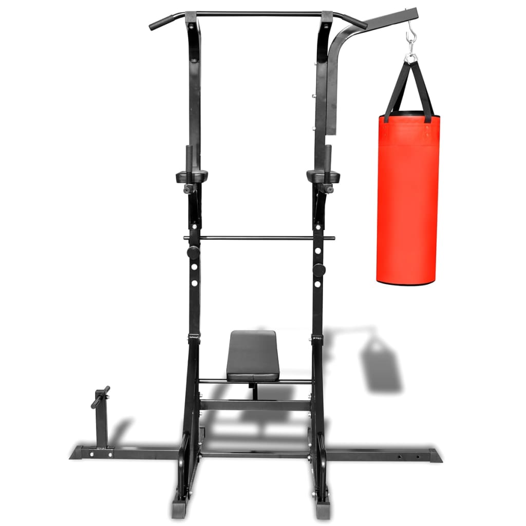 Potenza del dispositivo di fitness Vidaxl con panca e palla di boxe
