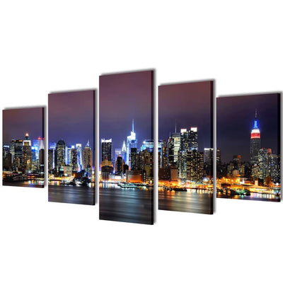 Vidaxl Canvas Wall Pint Set colorido de York Skyline 100 x 50 cm