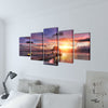 VidaXL set di stampe su tela da parete spiaggia sabbiosa con padiglione 100 x 50 cm