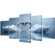VidaXL cuadro en lienzo set cisne 100 x 50 cm