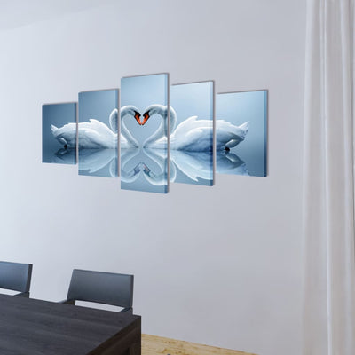 VidaXL cuadro en lienzo set cisne 100 x 50 cm