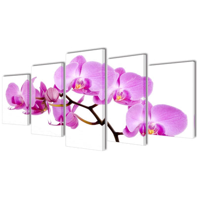 VidaXL cuadro en lienzo set orquídea 100 x 50 cm