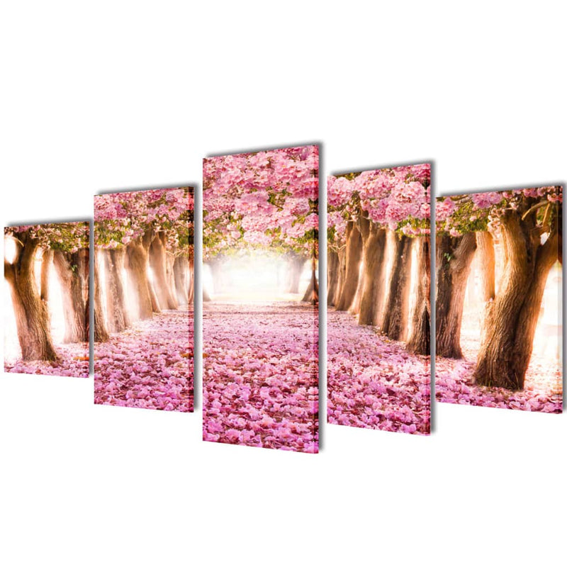 Vidaxl tela di stampa a pressione murale di fiore di ciliegia 100 x 50 cm