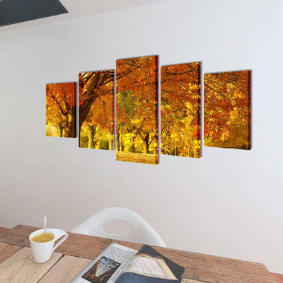 Vidaxl Canvas Presión de pared Set Esdoorn 200 x 100 cm
