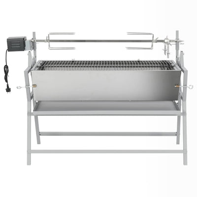 Vidaxl che gira il ferro barbecue e acciaio inossidabile