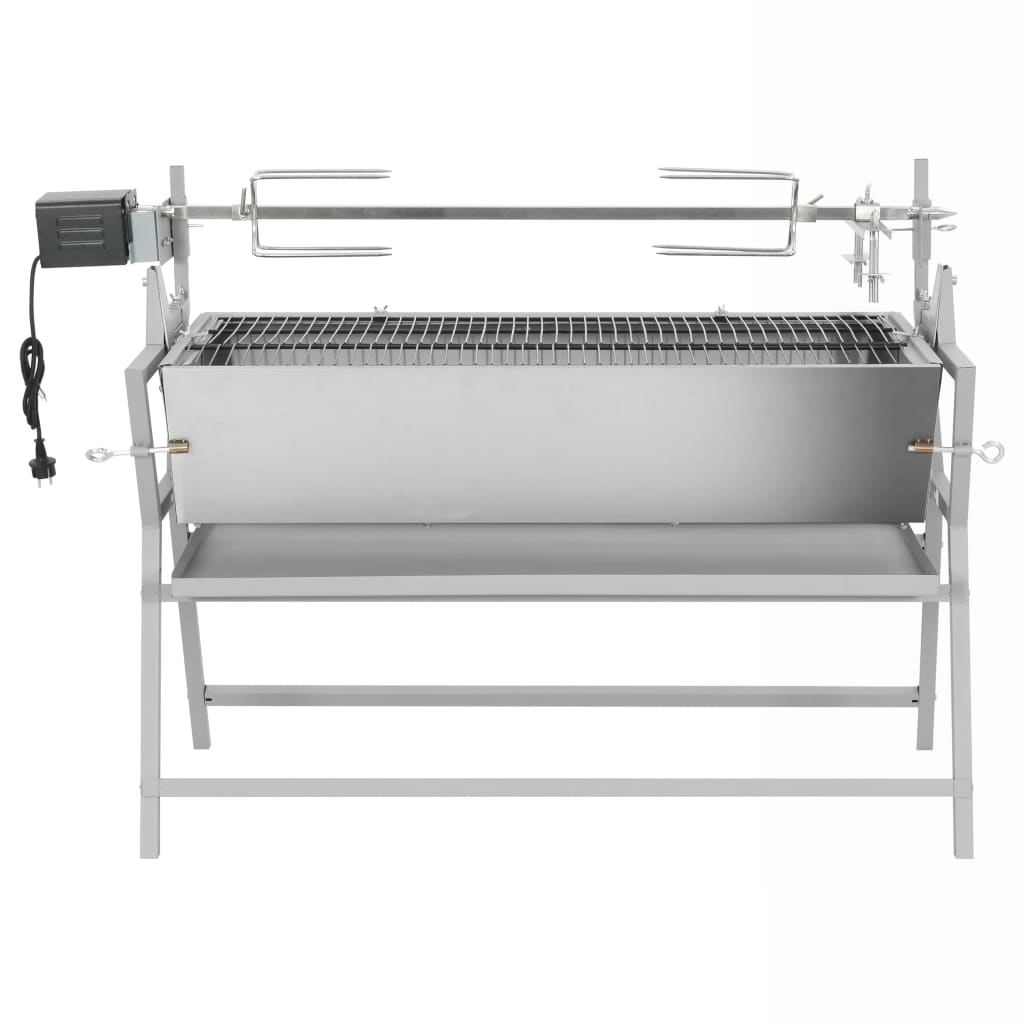 Vidaxl draaispit barbecue ijzer en roestvrij staal