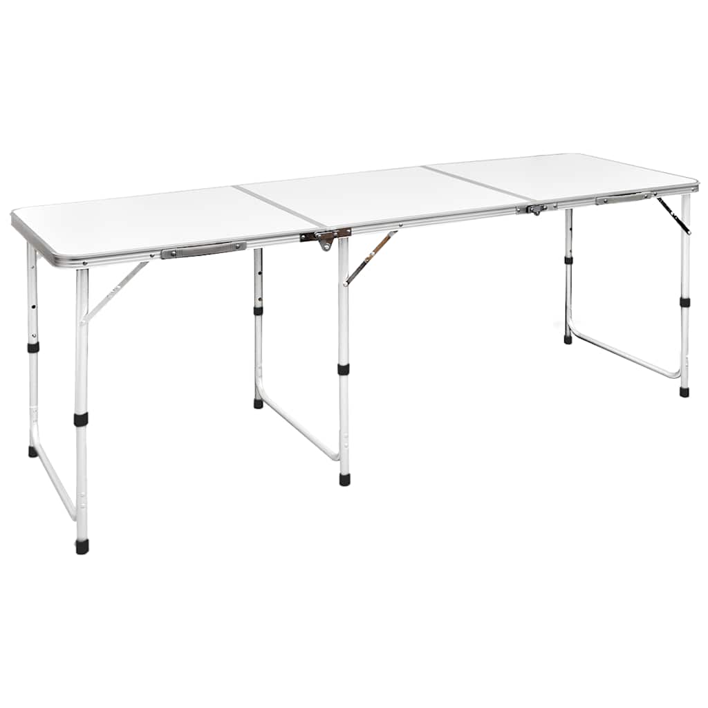 VidaXL Camping Table Foldable and adjustable in height aluminum 180 x 60 cm