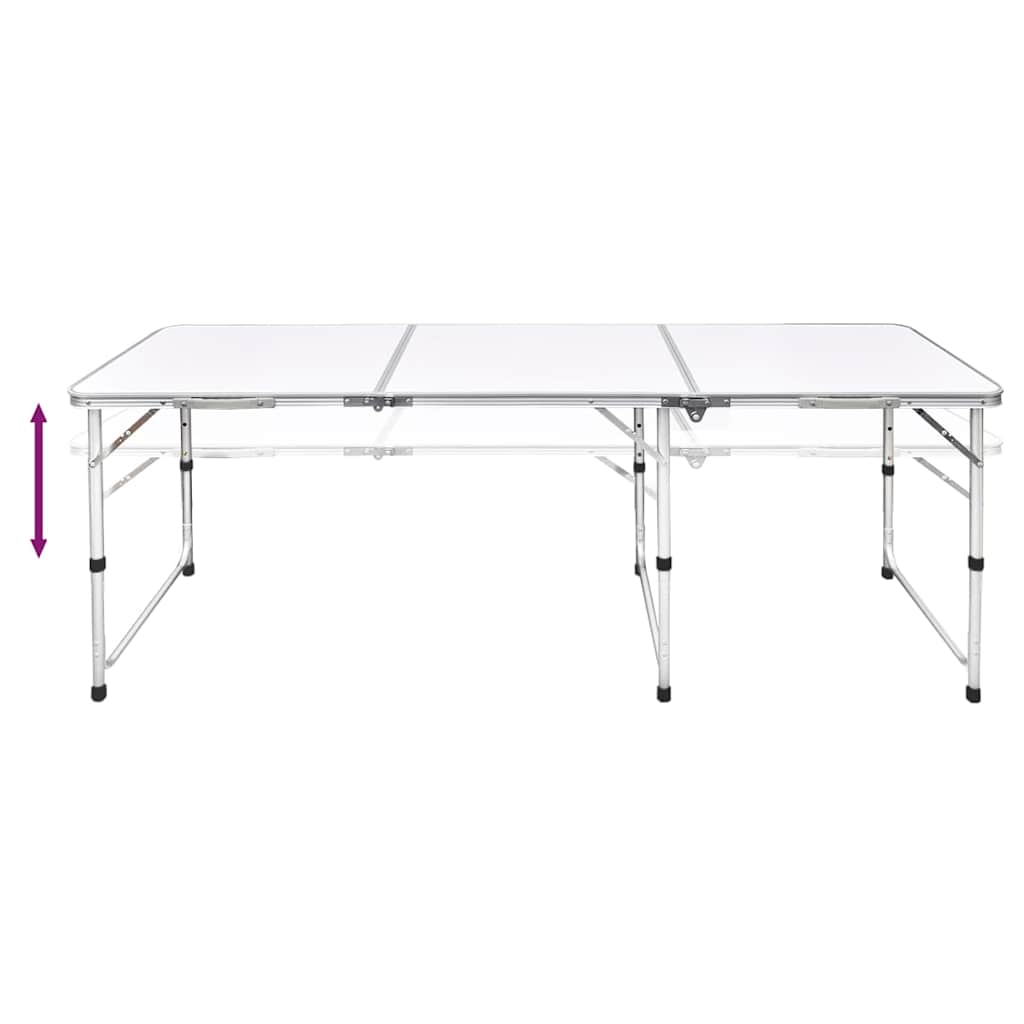 VidaXL Camping Table Foldable and adjustable in height aluminum 180 x 60 cm