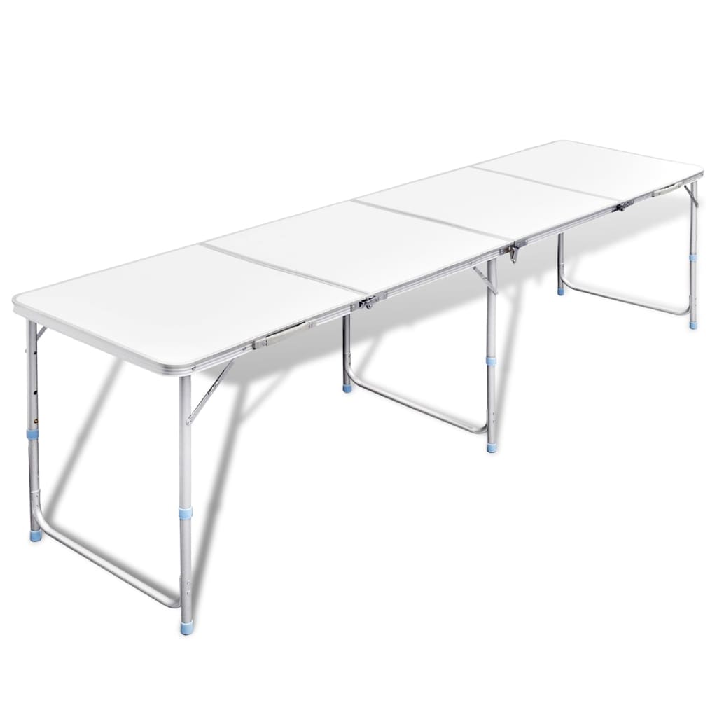 Vidaxl Camping Table Colpottibile e regolabile 240x60 cm Aluminio