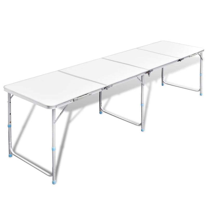 Vidaxl Camping Table Colpottibile e regolabile 240x60 cm Aluminio