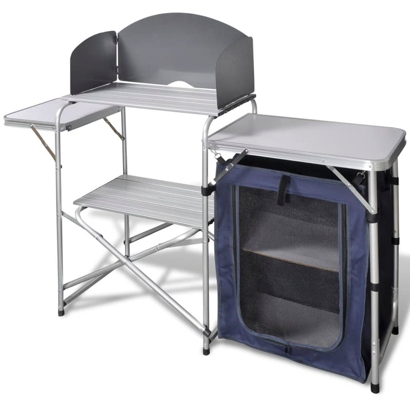 Vidaxl Camping Kitchen Piegabile con parabrezza in alluminio