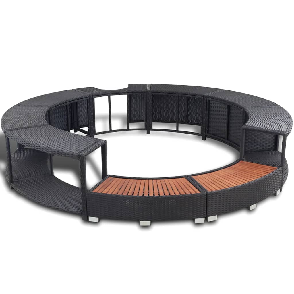 Vidaxl Hottub -mouw Poly Rattan Black