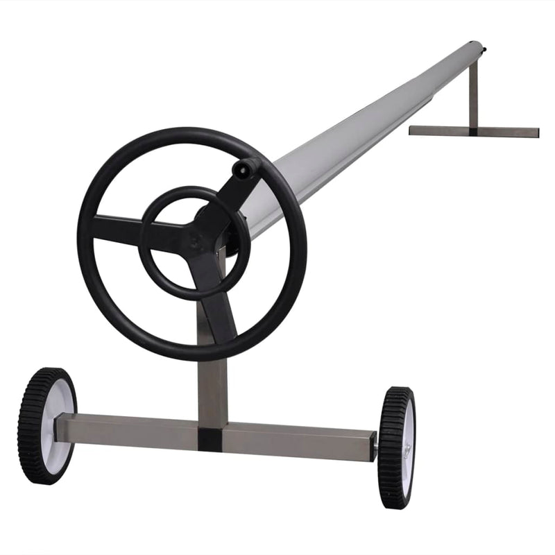 Vidaxl zwembadhoes roller met roestvrijstalen frame