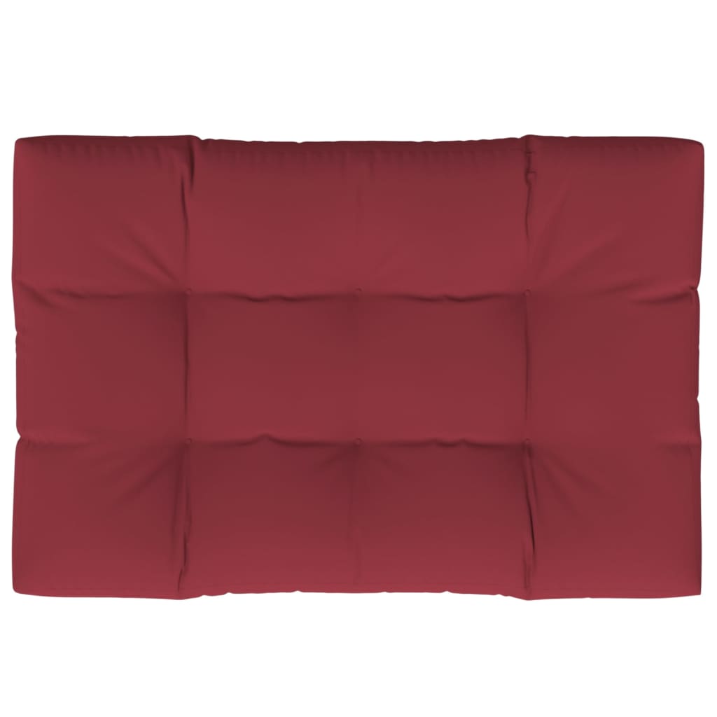 Vidaxl Pallet Cushion 120 x 80 x 12 cm de tela de vino rojo