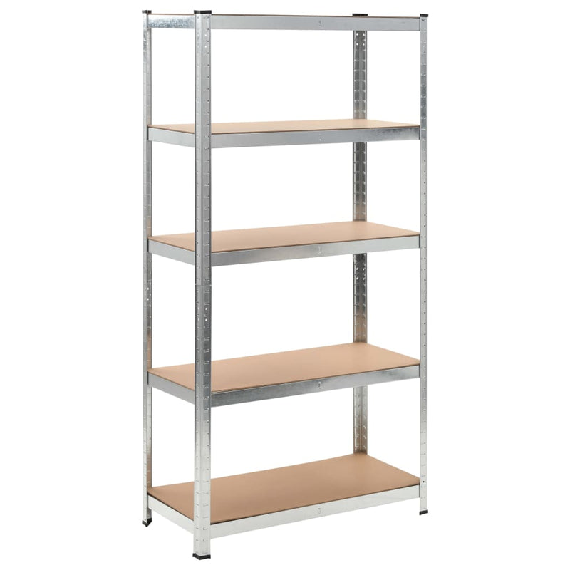 Vidaxl Storage Rack Acero de 5 capas y gris de madera procesada