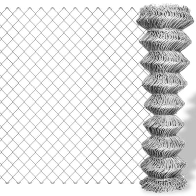 Vidaxl Mesh Fence 15x1.5 M M M de acero galvanizado de plata de color plateado