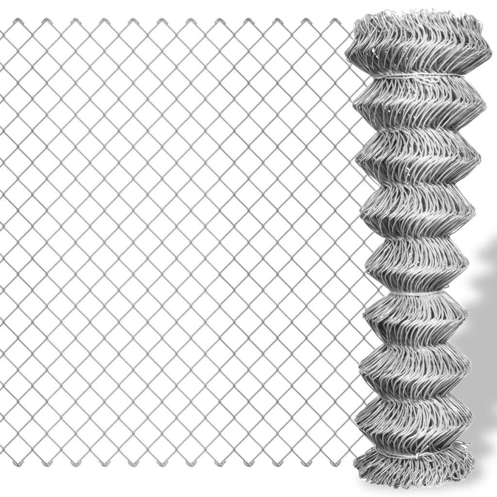 Vidaxl Mesh Fence 25x1.5 M Galvanized Steel Silver Colored
