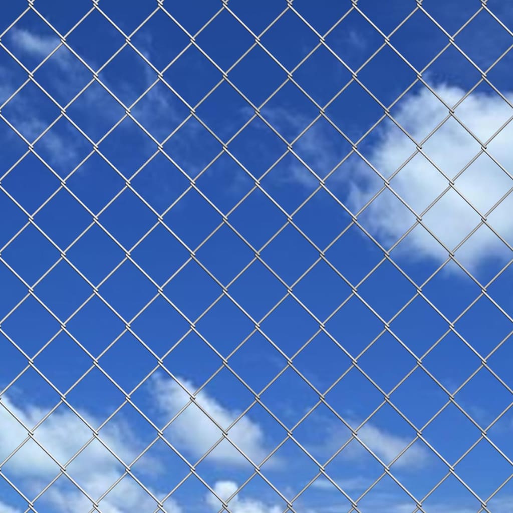 Vidaxl Mesh cerca con postes de 15x1 M Galvanizado de acero de color plateado