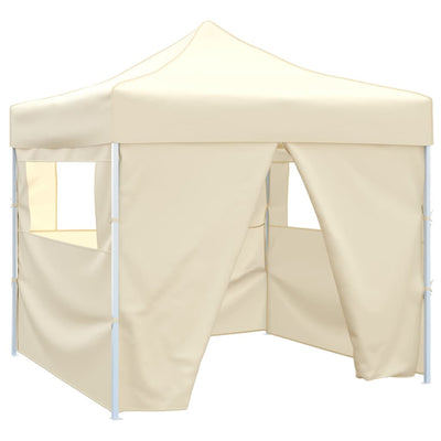 Tienda plegable Vidaxl con 4 paredes laterales 3x3 m de crema