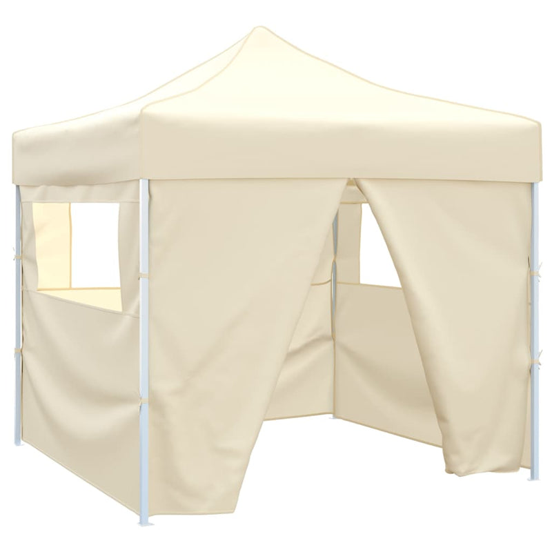 Tienda plegable Vidaxl con 4 paredes laterales 3x3 m de crema