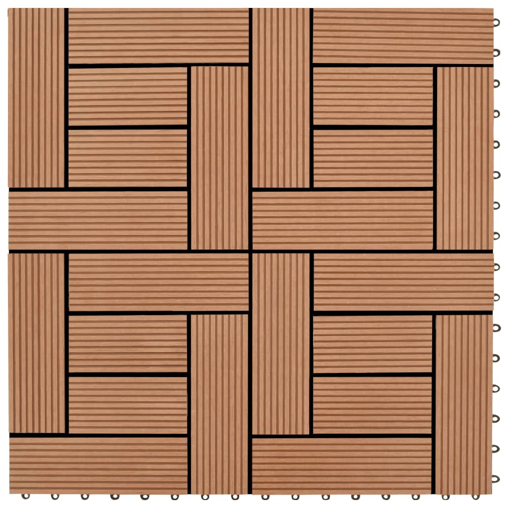 Vidaxl Terrace piastrelle 11 pezzi 30 x 30 cm wpc 1 m2 marrone