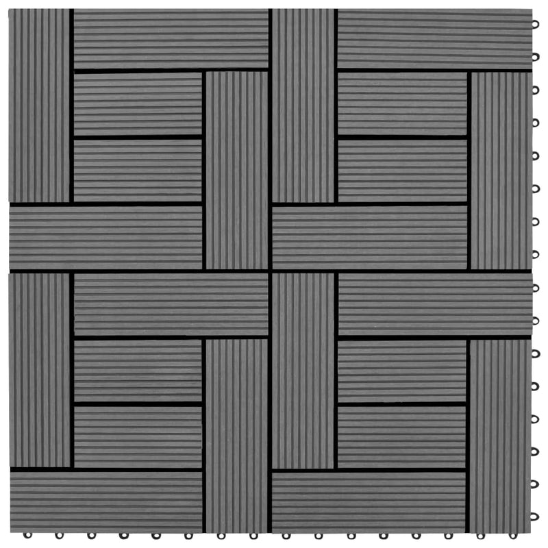 Vidaxl Terrace Piastrelle 11 pezzi 30 x 30 cm WPC 1 m2 (grigio)