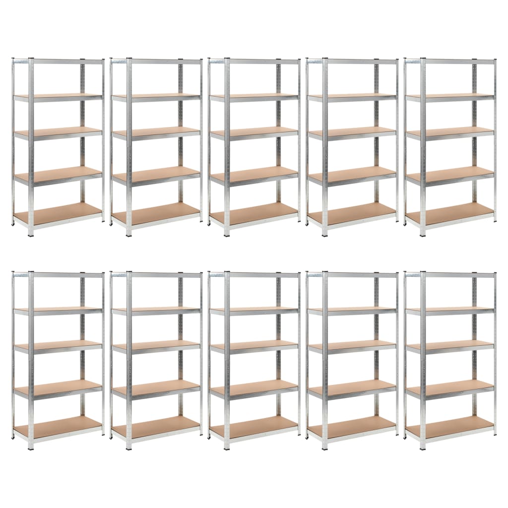 Vidaxl Storage Rack a 5 strati a 5 ST Acciaio e in legno trasformato colorato