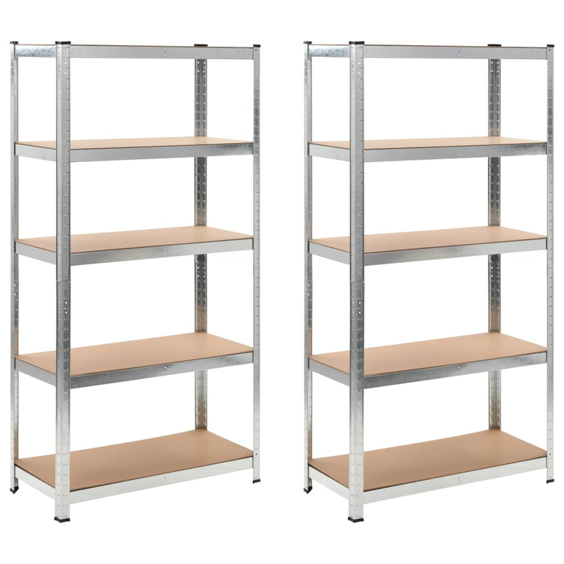 Vidaxl Storage Rack de 5 capas de acero y plata procesada