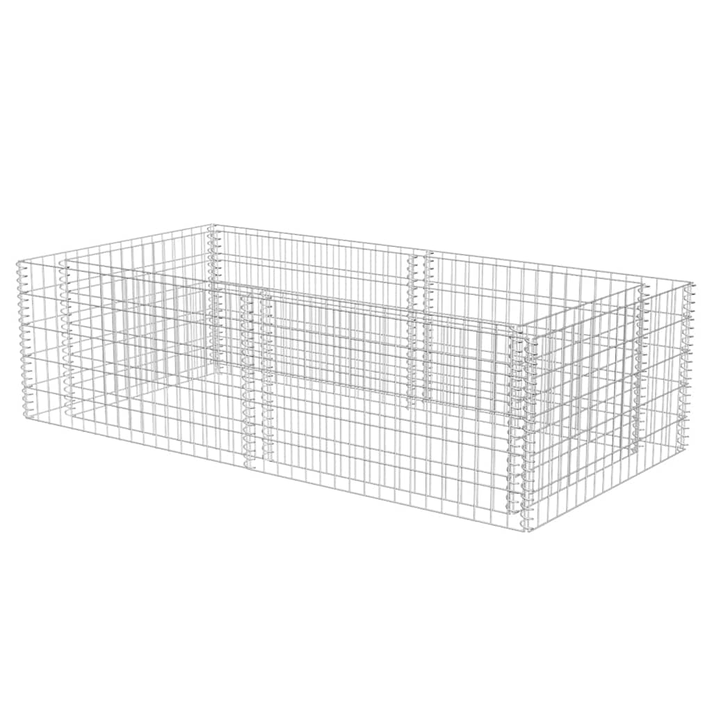 Plantador de gabión Vidaxl Benk 180x90x50 cm de acero galvanizado