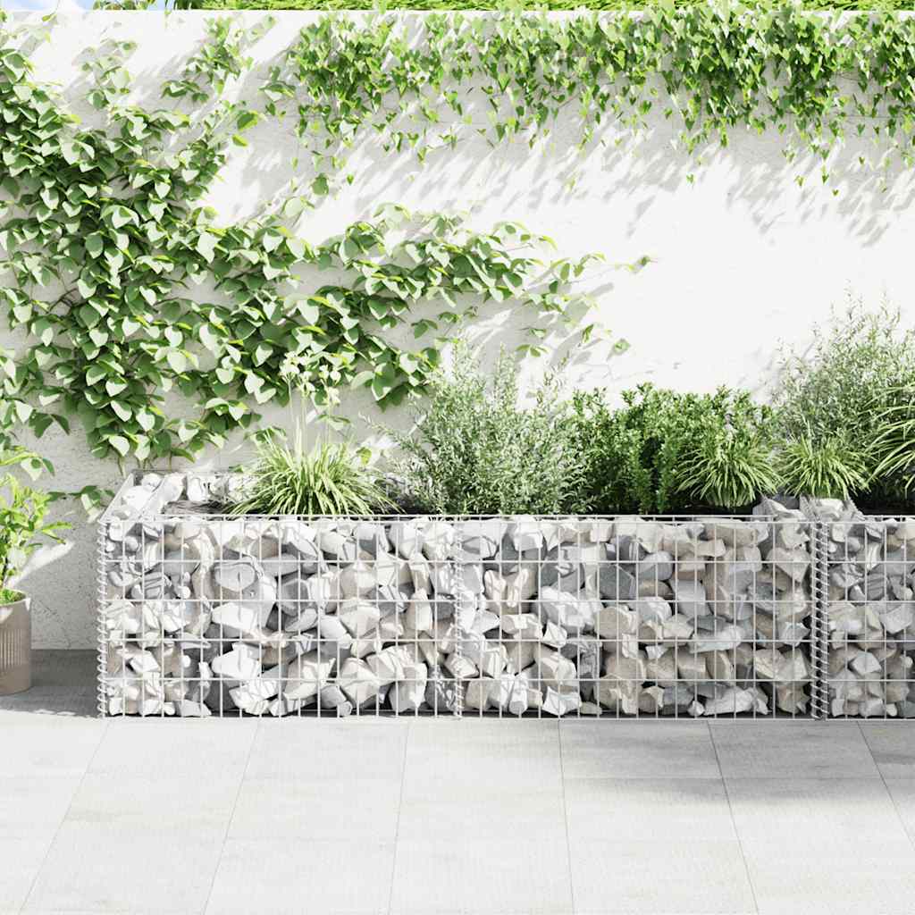 Plantador de gabión Vidaxl Benk 180x90x50 cm de acero galvanizado