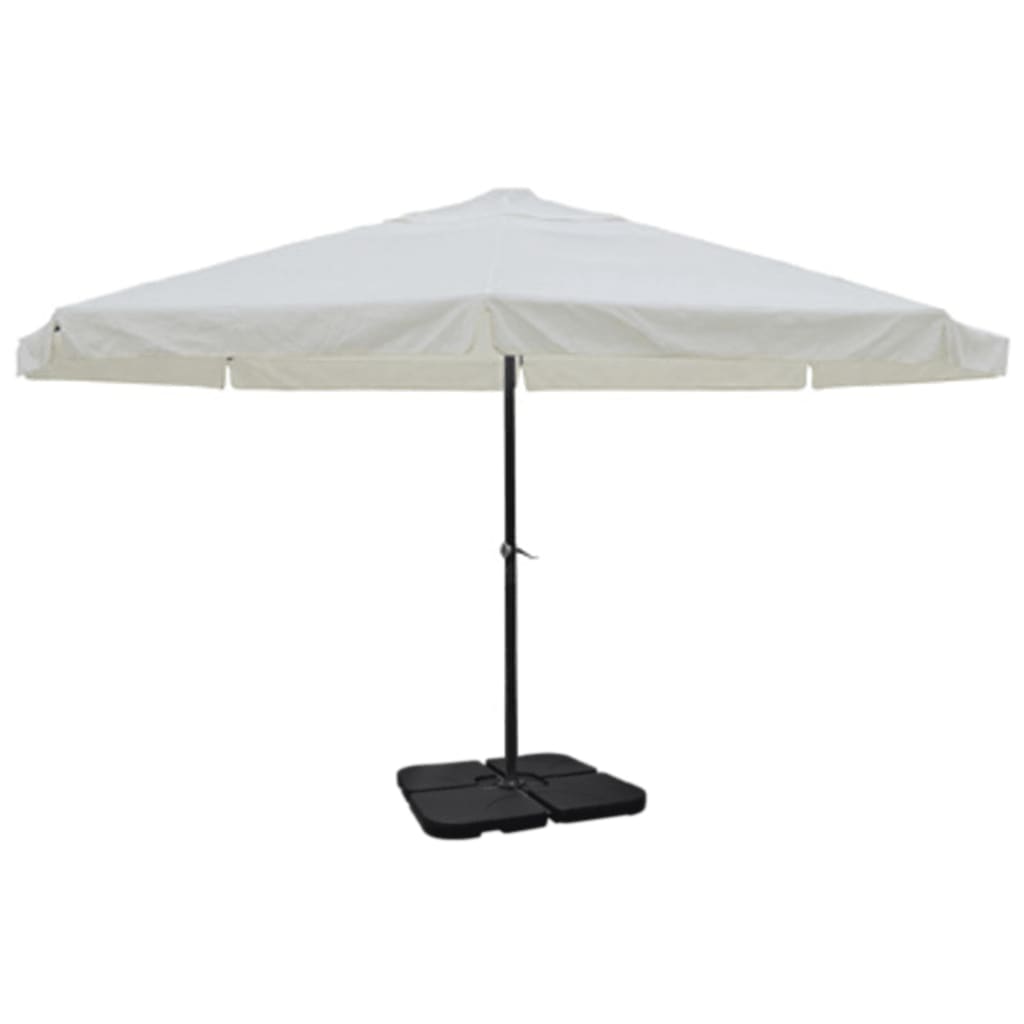Vidaxl Parasol con alluminio di base portatile (bianco)
