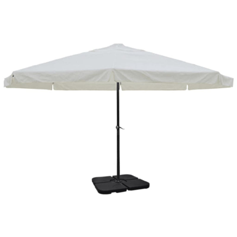 Vidaxl Parasol con alluminio di base portatile (bianco)