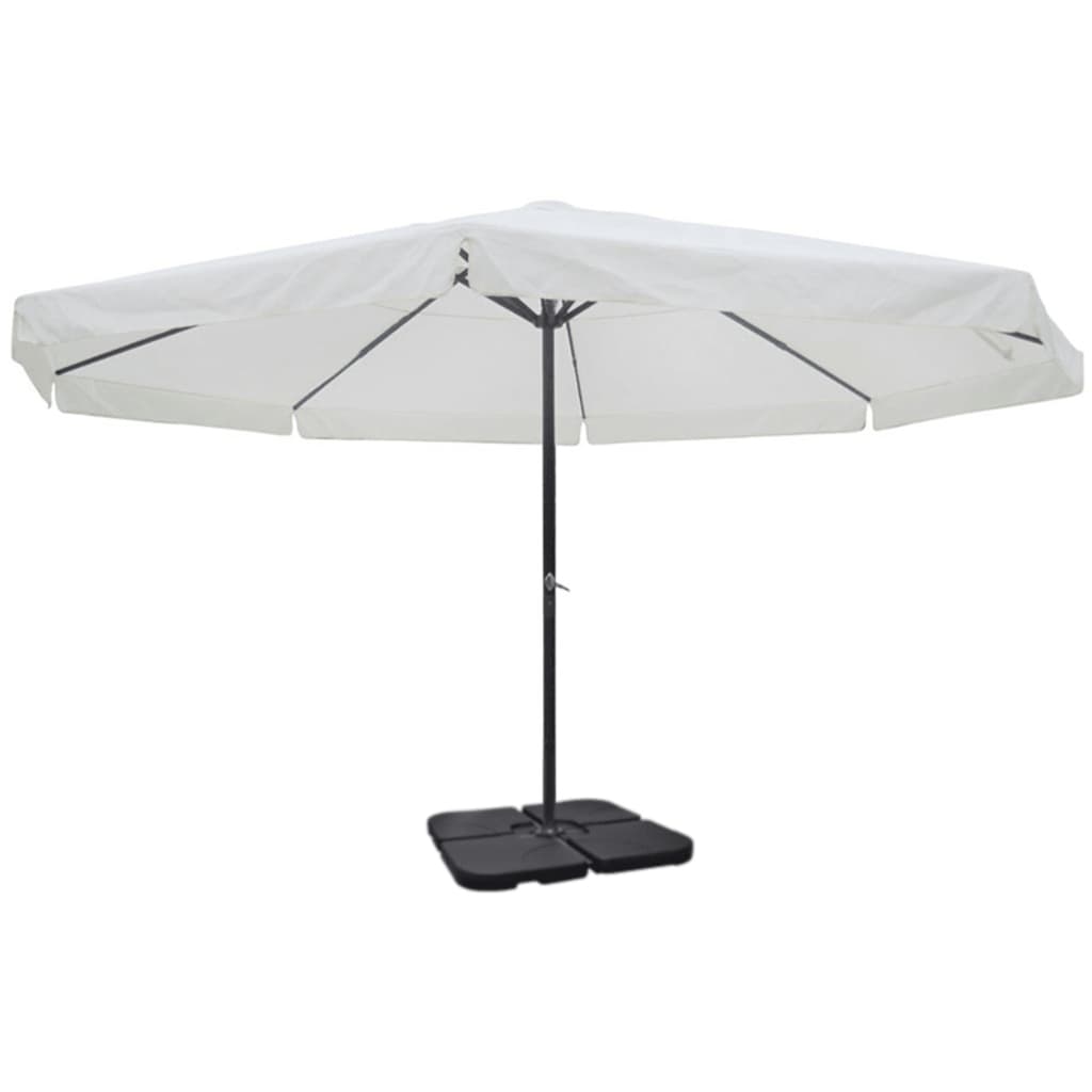 Vidaxl Parasol con alluminio di base portatile (bianco)