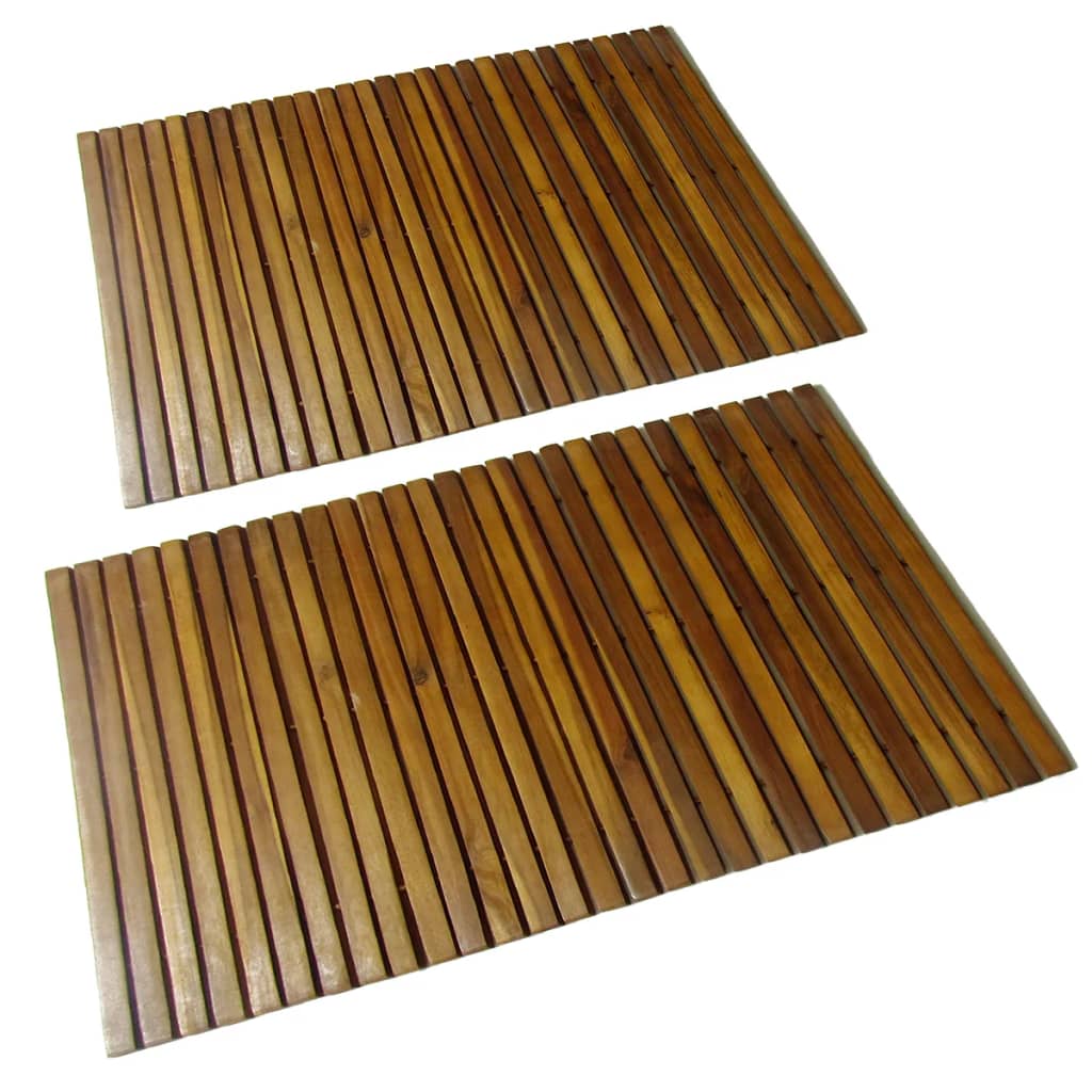 Vidaxl Bathmat acaciahout 80 x 50 cm 2 pezzi