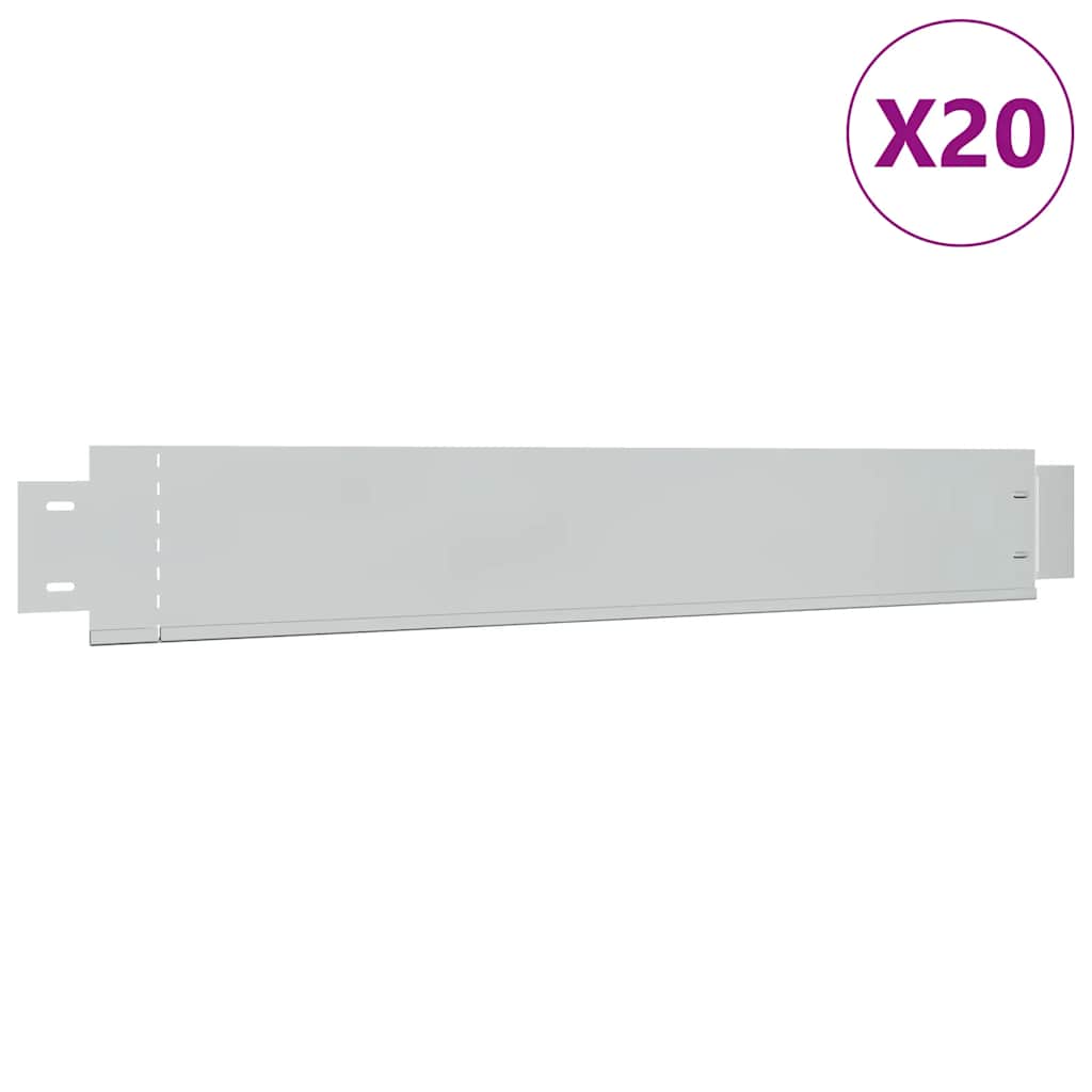 Vidaxl 10 st grasboord flexibel 100x14 cm gegalvaniseerd staal