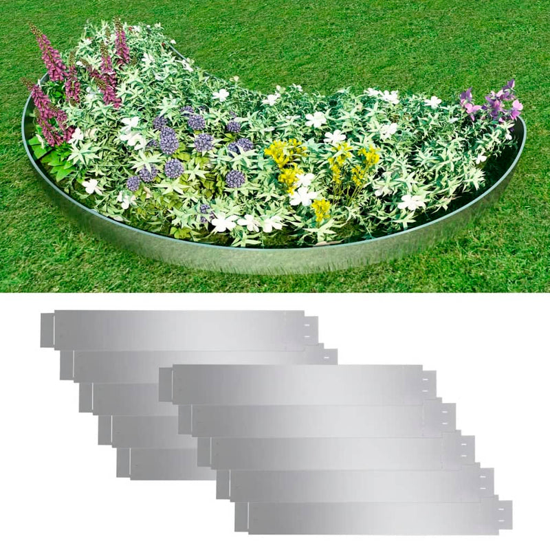 Vidaxl 10 st grasboord flexibel 100x14 cm gegalvaniseerd staal