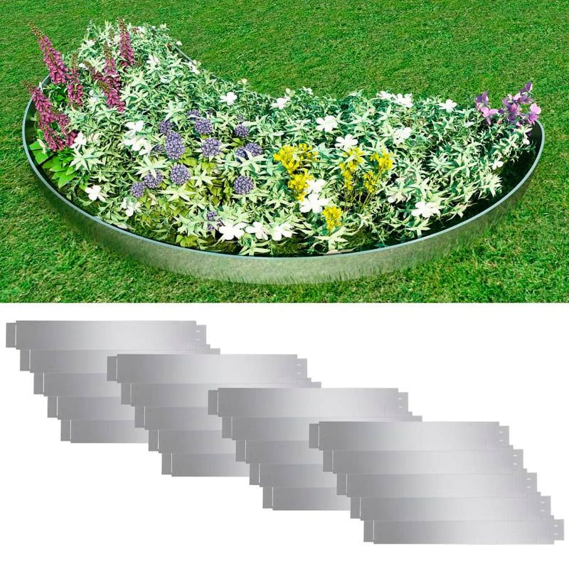 Vidaxl 20 st grasboord flexibel 100x14 cm gegalvaniseerd staal