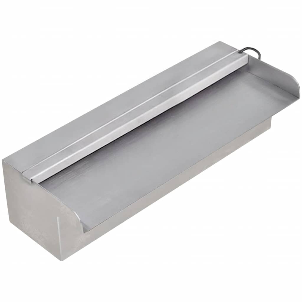 Vidaxl Cascada de piscina con LED rectangular de 30 cm de acero inoxidable