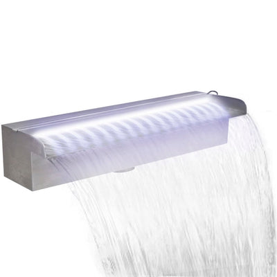 Vidaxl Cascada de piscina con LED Rectangular 45 cm de acero inoxidable