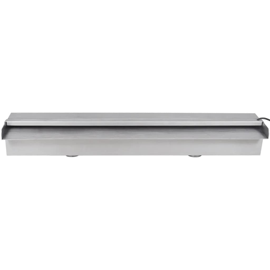 Cascada de la piscina de Vidaxl con LED rectangular de 60 cm de acero inoxidable
