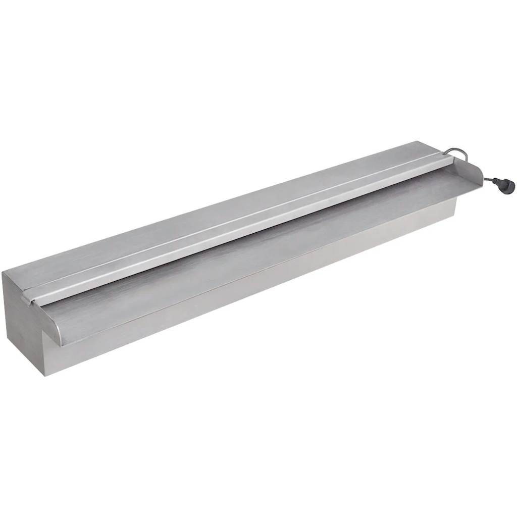 Cascada de la piscina de Vidaxl con LED rectangular de 60 cm de acero inoxidable